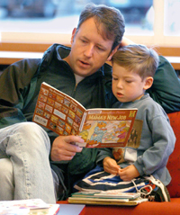 Man reading to child